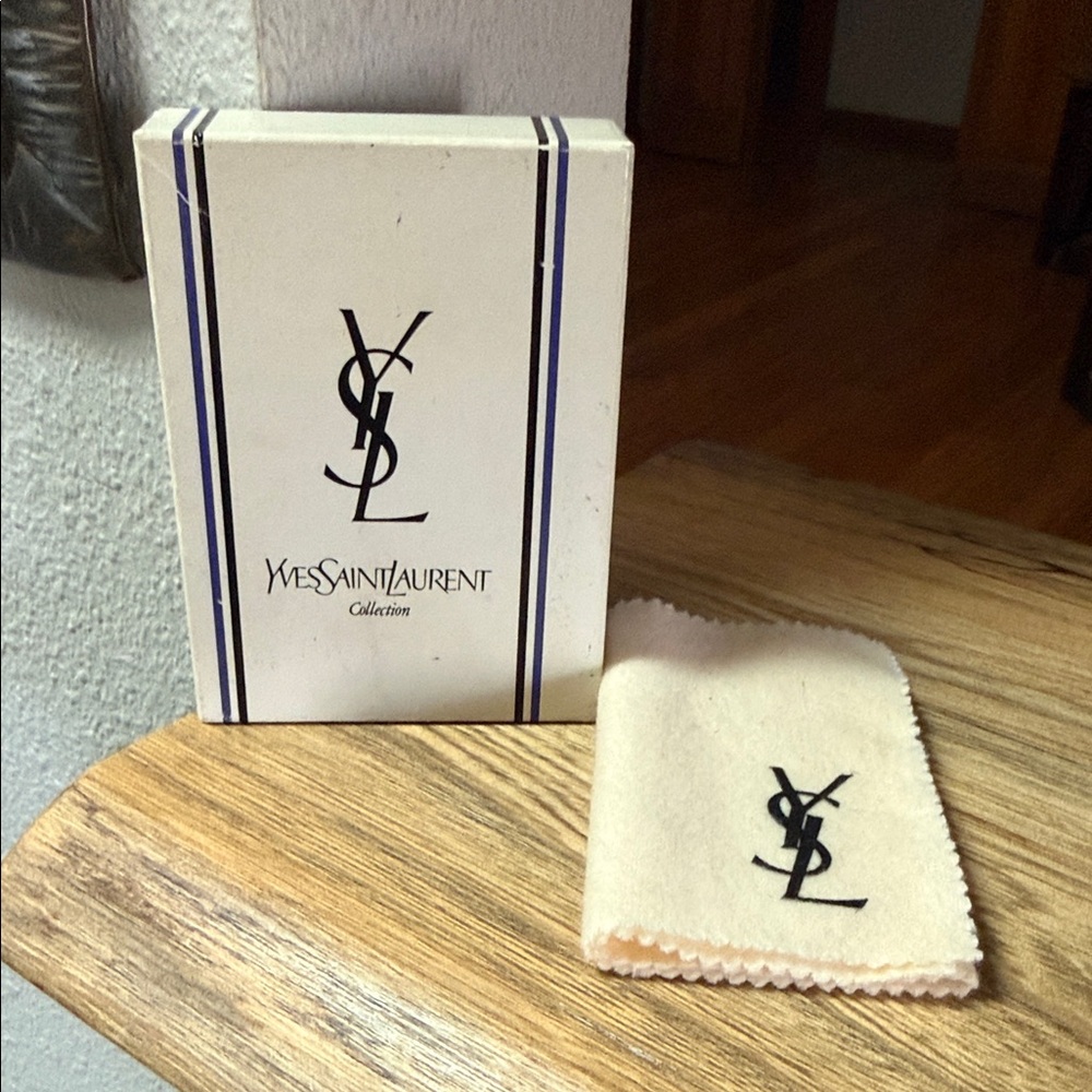 Authentic Yves Saint Laurent Vintage Box with Logo Cloth